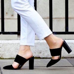 Reiss Cupid black mules